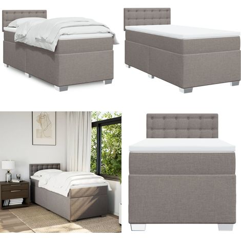 Boxspringbett mit Matratze Taupe 80x200 cm Stoff - Boxspringbett - Doppelbett - Bettsystem - Schlafsofa - Lattenrost - Home & Living (1/5)