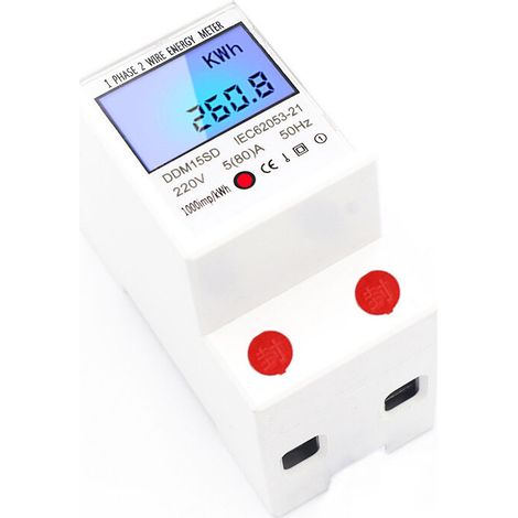 Compteur d'energie electrique de compteur de rail multifonction monophase DDM15SD 220V / 50Hz 5-80A (1/4)