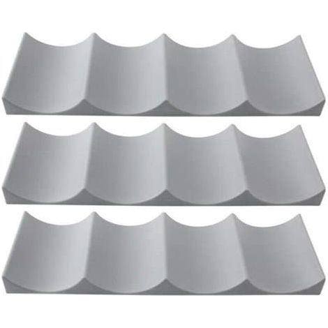 Porte-bouteilles, lot de 3, empilable, en plastique, pour réfrigérateur, porte-bouteilles, idéal pour la cuisine, le plan de travail ou la salle à manger, 29,3 x 9,8 cm, gris (1/5)