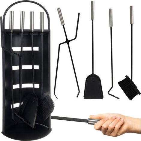 Kaminbesteck set stahl 5 in 1 mit stander