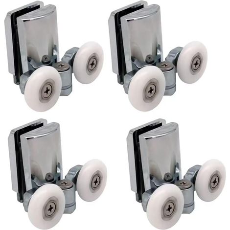 ZVD- Lot de 4 roulettes de porte de douche de 23 mm Rouleau pour Coulissante Porte Douche - (1/4)