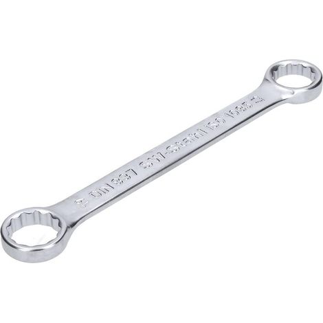 SW-Stahl 01311L Doppelringschlüssel 17 x 19 mm flach I gerade Ausführung I 12-kant I Ringschraubenschlüssel I Doppel-Schraubenschlüssel I Ringschlüssel