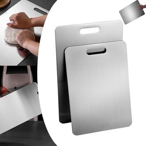 Andyou – 304 Stainless Steel Cutting Board – Dimensions 46 x 30 cm – Smooth and Hygienic Surface – For Fruits and Vegetables (1/5)