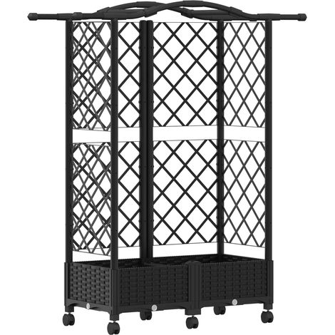Cama elevada con trellis y techo Negro 124 x 40 x 129 cm PP vidaXL (1/5)