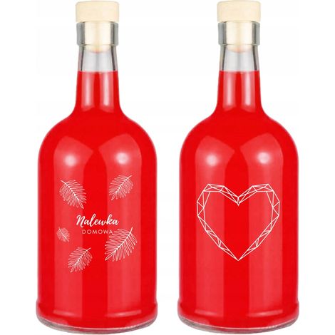 BOTTIGLIA TADEK 500ml con stampa PER LIQUORI FATTI IN CASA CUORE REGALO DI SAN VALENTINO (1/4)