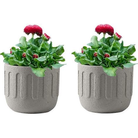 Keramik-Blumentopf – Für den Innenbereich – Matte Oberfläche – Ideal für Sukkulenten – Kleiner Topf für Wohnzimmer und Büro – 11 x 13 cm – Grau