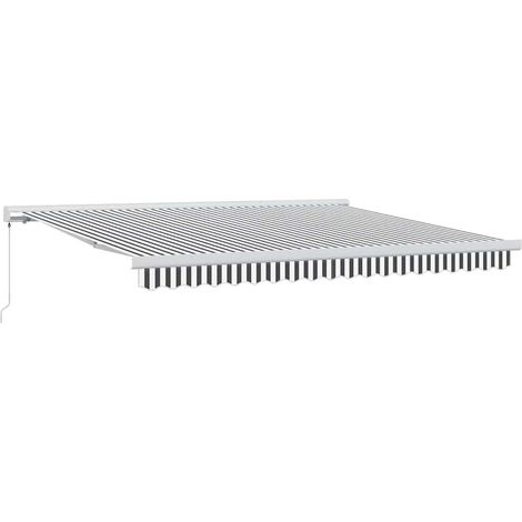 Maison Exclusive - Auvent rétractable anthracite et blanc 4x3 m tissu et aluminium