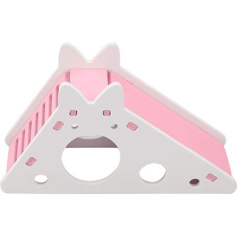 Hamsterhaus – Hütte aus Holz und Kunststoff mit Leiter und Rutsche – Multifunktionales Gehege für Kleintiere – 18 x 7 x 9,5 cm – 1 Stück (1/5)