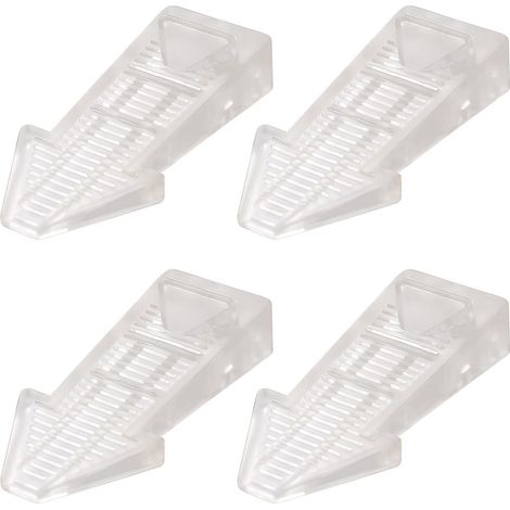 4 pièces Cale Porte Sol Caoutchouc Transparent, Bloc Antidérapant Hauteur Réglable, Arrêt de Porte Non Toxique Sans Odeur pour Carrelage