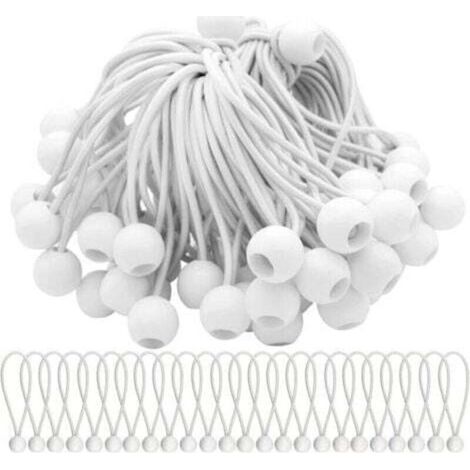 Lot de 50 Tendeur Elastique Cordons Élastiques avec Boules Sandow Elastique Boules Elastiques pour chapiteaux. tentes. bannières et bâches.INHHUB (1/4)