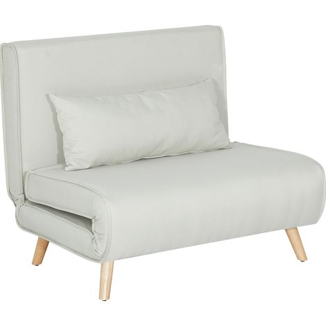 Fauteuil Convertible 1 Place 3 en 1 Dossier Réglable 120 kg Crème (1/5)