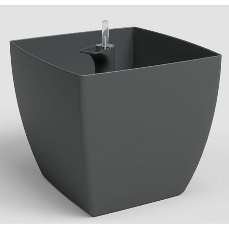 Pot de fleur avec systeme auto-arrosage SIENA SWS - Plastique - Anthracite - 30x30xH27cm - Int/Ext - Carré - ARTEVASI (1/4)