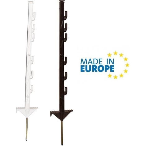 Picchetto di Messa a Terra in Plastica GALLAGHER H 0,75 m Colore Terra per Recinzioni Elettriche Confezione 10 Pz.