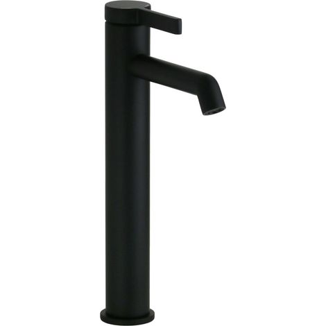 Grifo monomando alto para lavabo en negro mate sin tapón de desagüe Pollini Lumea LT700354440 Negro mate (1/5)