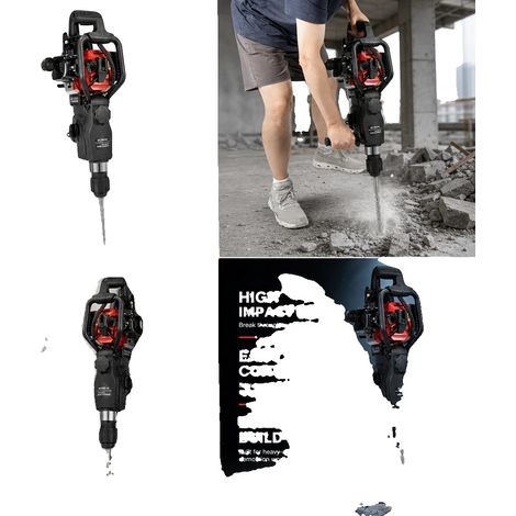 Marteau perforateur démolition, 1000W, 33CC, 30J d'énergie d'impact, 3200BPM, démarrage à tirage manuel (1/5)