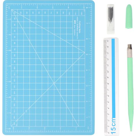 Kit de Sculpture sur Bois avec Couteau Crayon, Règle en Aluminium et Tapis de Découpe A5 pour Artisanat DIY (1/5)