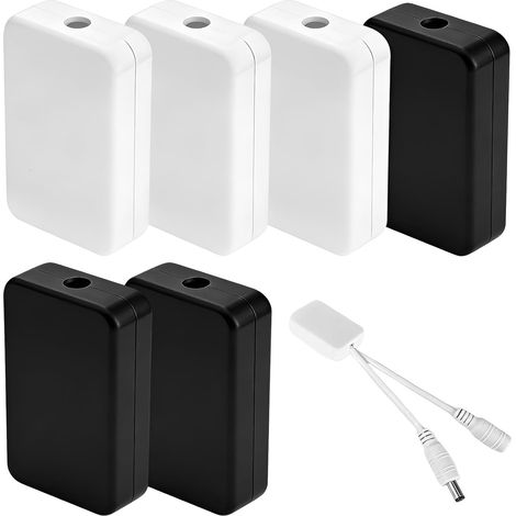 Lot de 6 Boîte de Dérivation, Mini Boîtier Électrique 55x35x15mm (3 Noires + 3 Blanches), Petite Boîte de Jonction ABS Extra Plate pour DIY, Projets Électroniques et Raccordement de Câbles (1/5)