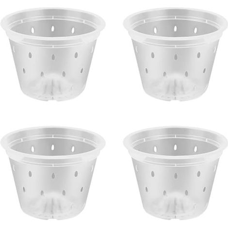 Maceta, 4 piezas, macetas, maceta de exterior, maceta de interior, macetas de exterior de plástico, macetas para balcón, 130 mm (1/5)