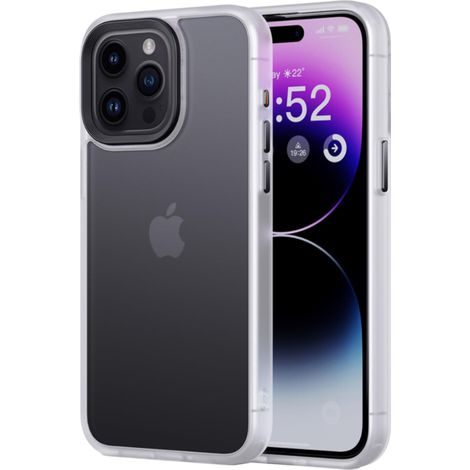 1 coque de protection antichoc pour iPhone 15 Pro, rigide en PC mate avec bords en silicone translucide, compatible iPhone 15 Pro (1/5)