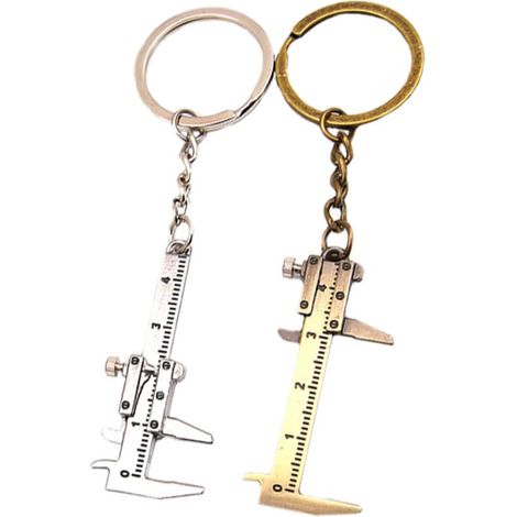 Porte-clés Outil de Mesure Portable Facile à Utiliser Pied à Coulisse Mini Lot de 2 en Alliage de Zinc comme Présent Pratique et Compact (1/5)