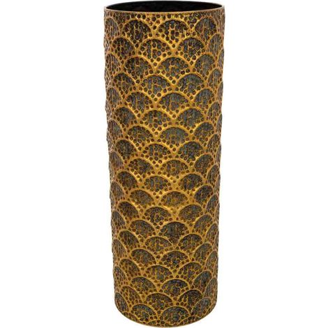 Paragüero de metal dorado 20x20x54h cm