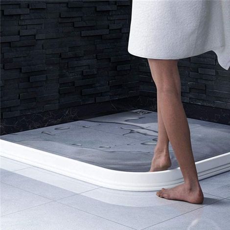 Barrière d'eau de sol pour pièce humide, bande de blocage de l'eau de salle de bain, seuil de douche, séparation humide et sec, bande d'étanchéité en PVC 100 cm (1/5)