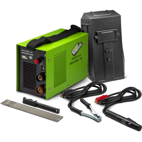 Poste à souder MMA 100A – Tension 230V monophasé – 10 électrodes 1,6-3,2mm – Puissance de soudage constante – Compact et léger – Build Worker