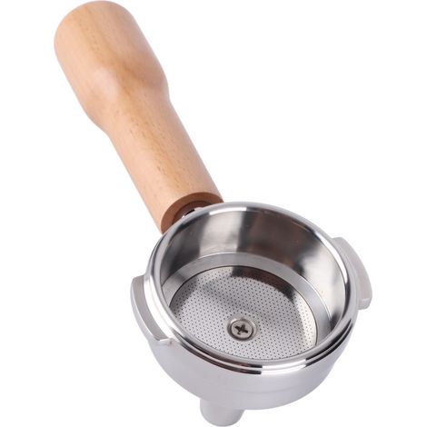 58-mm-Siebträger, Einzelkopf-Extraktor, stabiler Holzgriff, Edelstahl, Tee- und Kaffeesiebträger, Modell C1, Buchenholz, Originalfarbe (1/5)