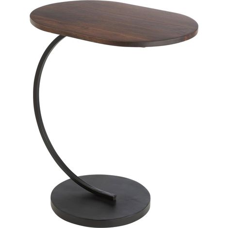 Table d'appoint 50x35x59 cm en manguier brun et métal noir