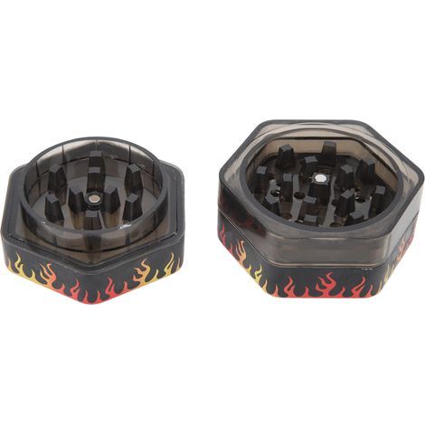 Broyeur à herbes hexagonal 50 mm, 3 niveaux, en alliage de zinc, broyeur à tabac et cigarettes manuel, en forme de crâne de flamme (1/5)