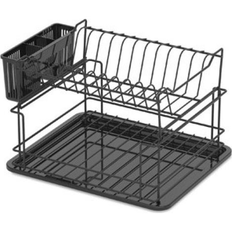 Escurreplatos doble desmontable 37 x 30 x 24,5cm negro duett