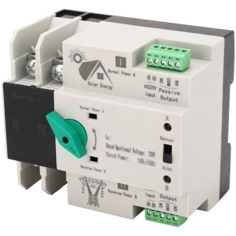 Commutateur de transfert automatique double puissance 2P,contrôleur de synchronisation,commutation rapide en millisecondes,AC230V 50/60Hz PV vers secteur,80A (1/4)