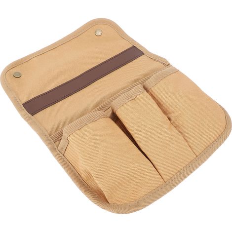 Sacoche latérale de rangement pour chaise de camping en toile double épaisseur avec poche latérale suspendue, kaki, pour fauteuil ou support de tente (1/5)