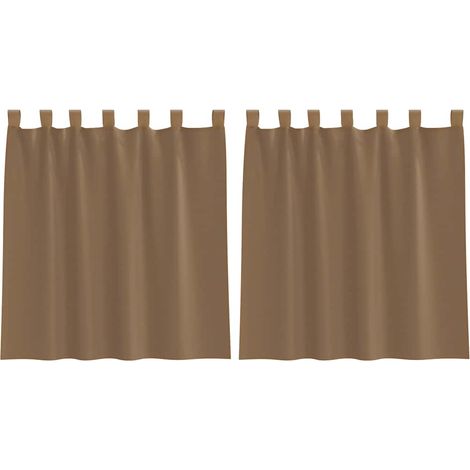 Maison Exclusive - Voile Vorhänge mit Schlaufen 2 Stk. Hellbraun