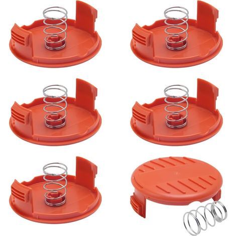 6 Pièces Capuchon de Bobine de Rechange,Couvercles de Capuchon de Bobine de Tondeuse pour Tondeuse à Gazon Black-Decker Rc-100-P Bobine de Coupe Afs (1/5)