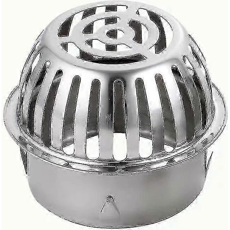 Caniveau de sol circulaire en acier inoxydable pour balcon et toit, grande capacité, anti-obstruction, pour évacuation des eaux pluviales extérieures (2 pièces) (1/5)
