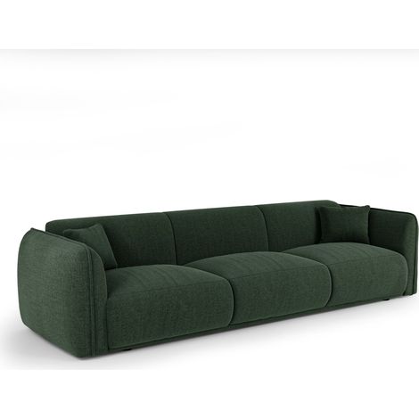Canapé 4 places en tissu tramé toucher doux vert kaki LUSH (1/5)