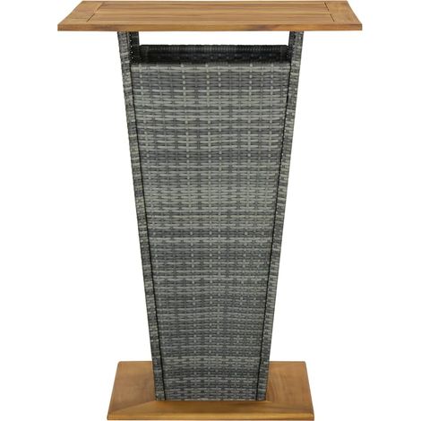 Maison Exclusive - Bartisch Grau 80x80x110 cm Poly Rattan und Mas