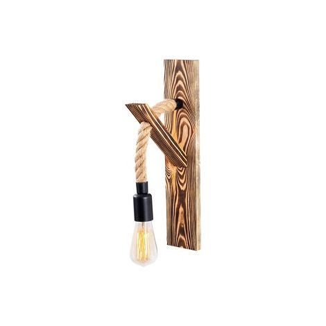 Aplique de pared, madera , madera, 9x17x45, casquillo 1 x E 27 Max 40 W
