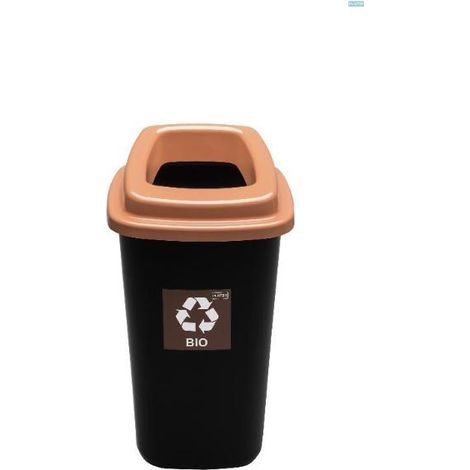45 lts ebertools cubo contenedor selectivo organico ekobin negro-aro marron