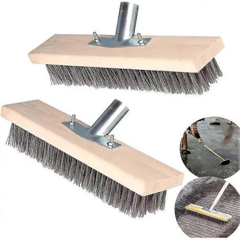 2 brosses de piscine en acier inoxydable, 30 cm, pour parois, fond, marches et carrelage-AquaForge (1/5)