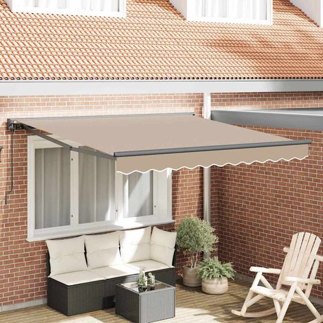 vidaXL Cadre d'auvent Beige 300 x 250 cm Polyester avec revêtement PU (1/5)