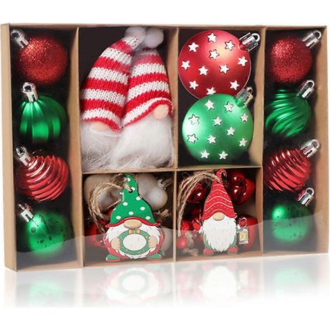 Set mit 32 bruchsicheren Weihnachtsbaum-Anhängern zum Aufhängen von Christbaumkugeln – verbreitet festliche Stimmung (1/5)
