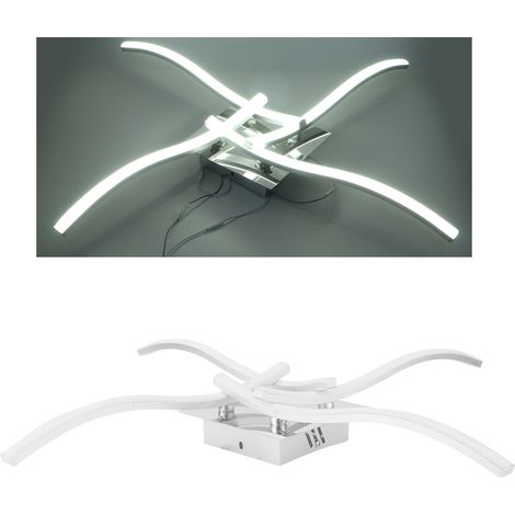 Plafonnier élégant à 140 LED avec design incurvé, idéal pour chambre, salon ou bureau (AC85-265V). (1/5)