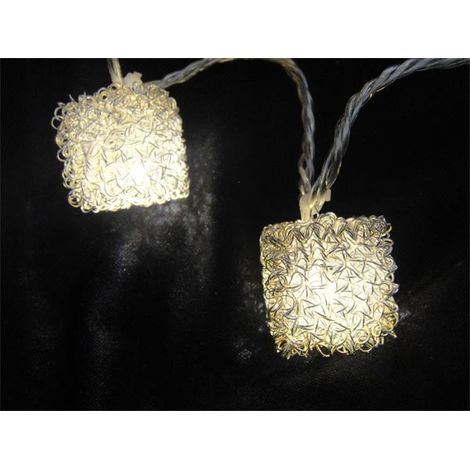 Guirnalda 10 cubos led plata