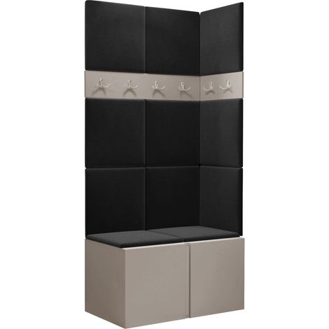 Conjunto para recibidor Pinis I, Manila 18, 186x84x46cm, Aglomerado laminado, Tapiz, Colocada, Montada en la pared