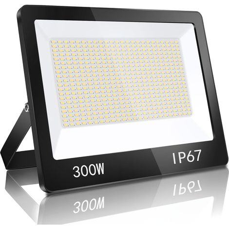 Projecteur LED Exterieur 300W, IP67 Imperméable Spot LED Extérieur Avec Transformateur, 30000LM 6500K Blanc Froid Eclairage de Sécurité, Luminaire Pour Jardin Garage Usine (1/5)