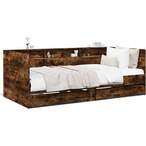 Maison Exclusive - Sofá cama con cajones sin colchón roble ahumad (1/5)