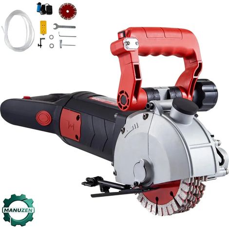Manuzen - Rainureuse Murale 4800W Coupe Rapide Guidage Laser Disque 125 Mm