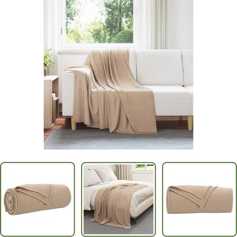 Wohnzimmerdecke - Überwurfdecke Kamel 170 x 130 cm Fleece (1/5)